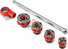 Набор клуппов трубных для нарезания резьбы с трещоткой Ridgid 00-R NPT RH Alloy 3/8"-1"