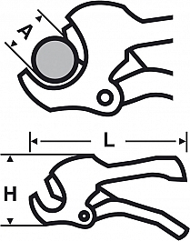 Размеры ножниц для пластиковых труб Virax 63