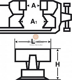 Размеры тисков слесарных настольных с наковальней Virax 150 мм